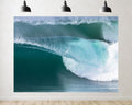 Trykid 20x10ft Green Wave Sea Foam Backdrop Clear Ocean Scenery Smooth Surf Nature Landscape Photography Background Beach Theme Gathering Party Decoration Photo Booth Prop Fabric