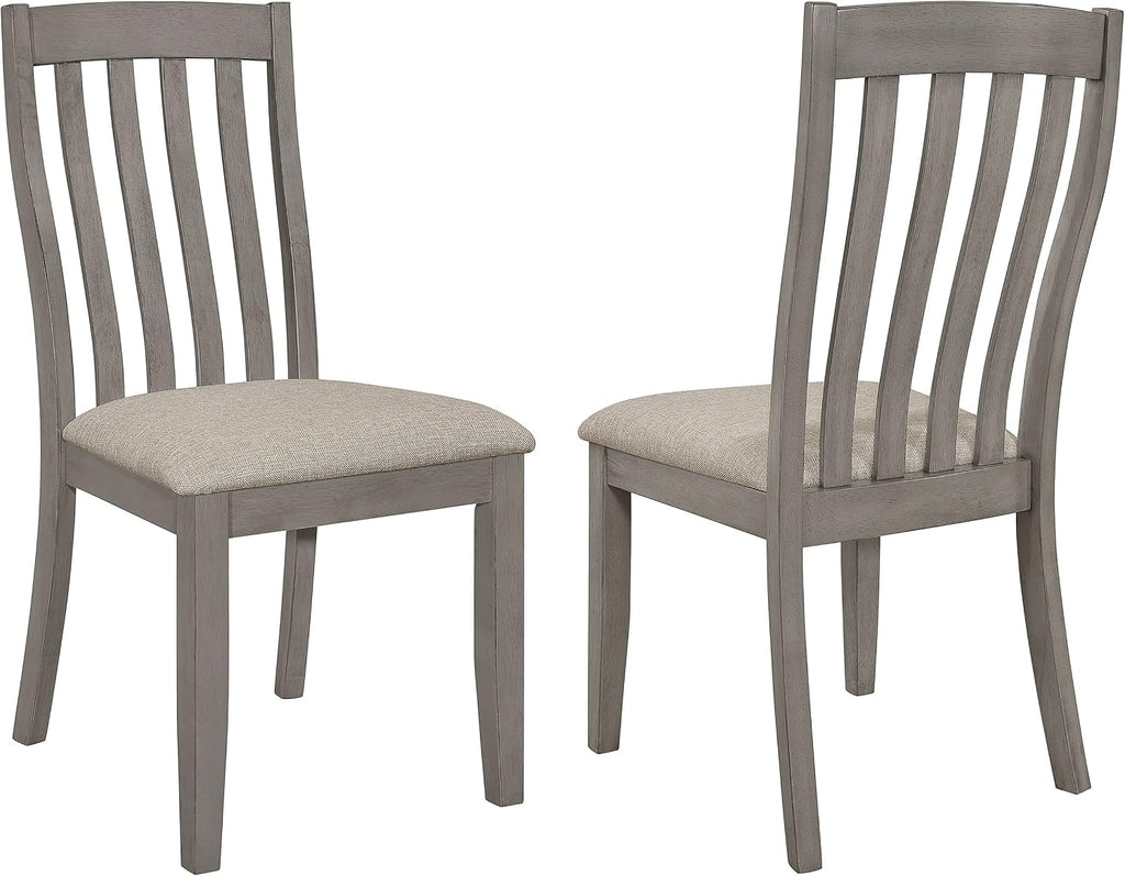 Coaster Home Furnishings - Nogales - Asian Hardwood - Set of 2 Dining Side Chairs with High Slatted Backs, Foam-Padded Seats and Tapered Legs - Dining Room and Kitchen - Coastal Gray - 109812
