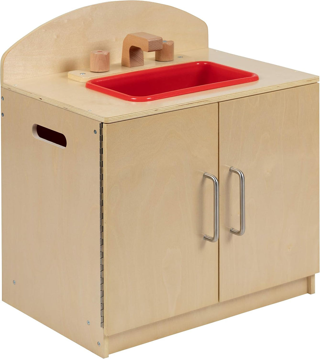 Flash Furniture Hercules Children's Wooden Kitchen Sink for Commercial or Home Use - Safe, Kid Friendly Design