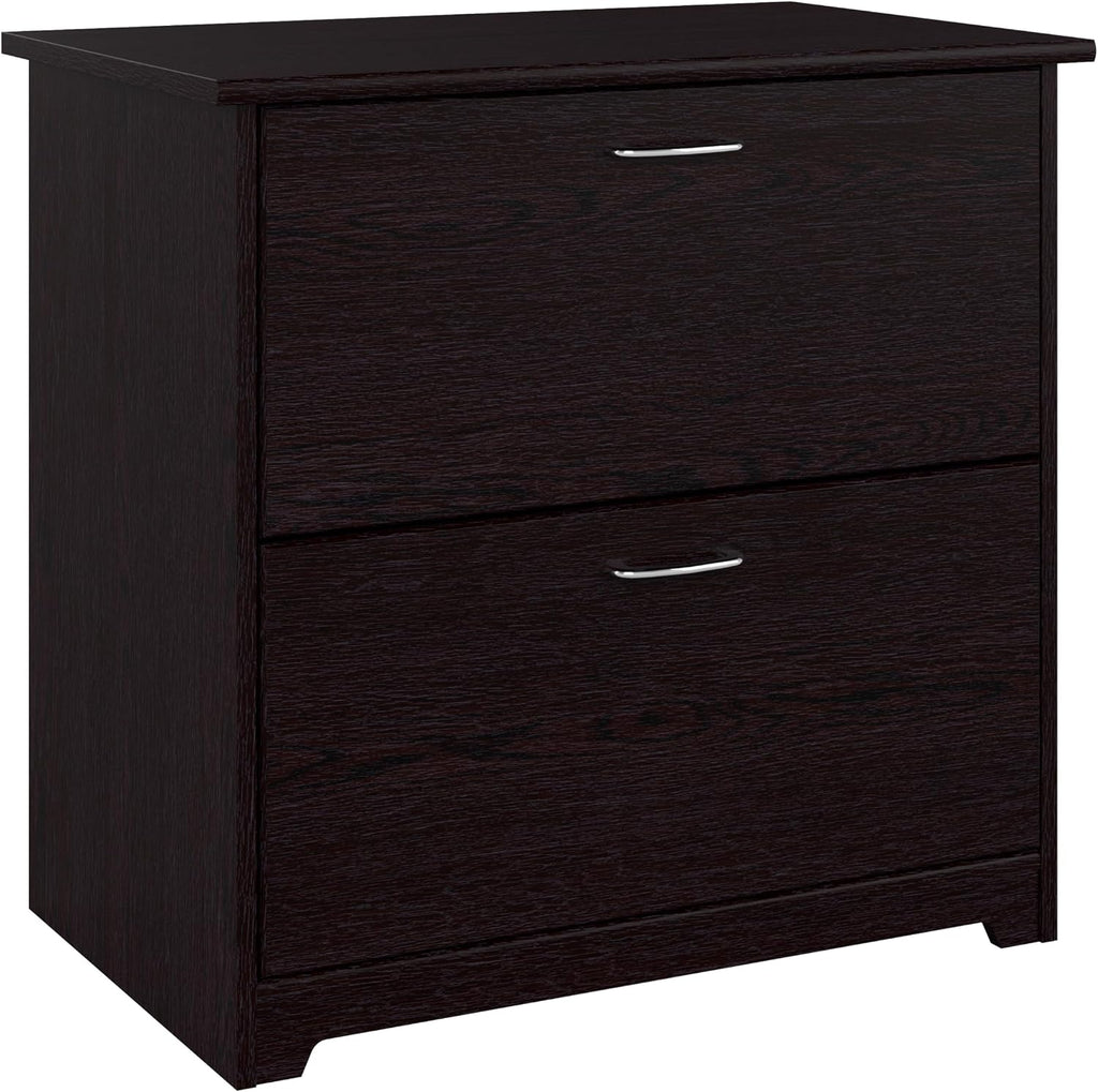 Bush Home Cabot 2 Drawer Lateral File Cabinet in Espresso Oak, Home Office Chest for Letter, Legal, and A4-size Document Storage