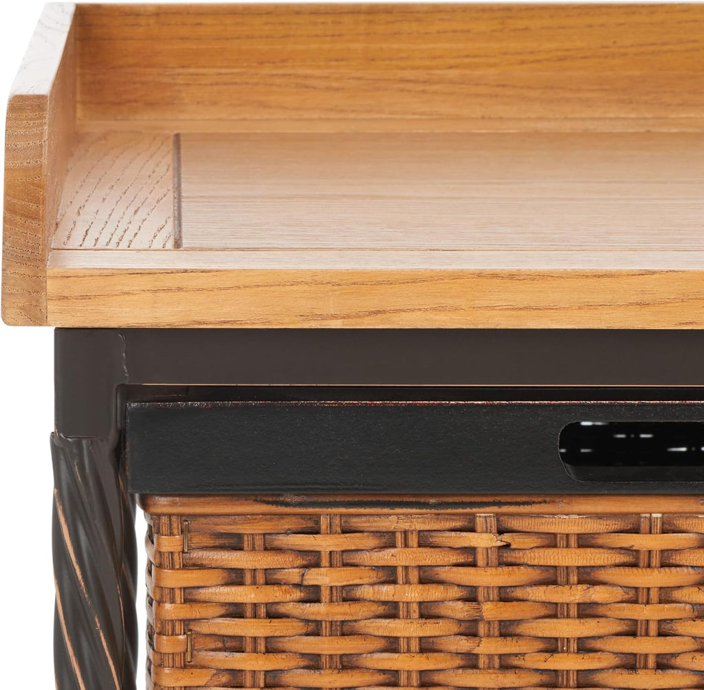 Safavieh American Homes Collection Noah Antiqued Pewter and Oak Storage Bench
