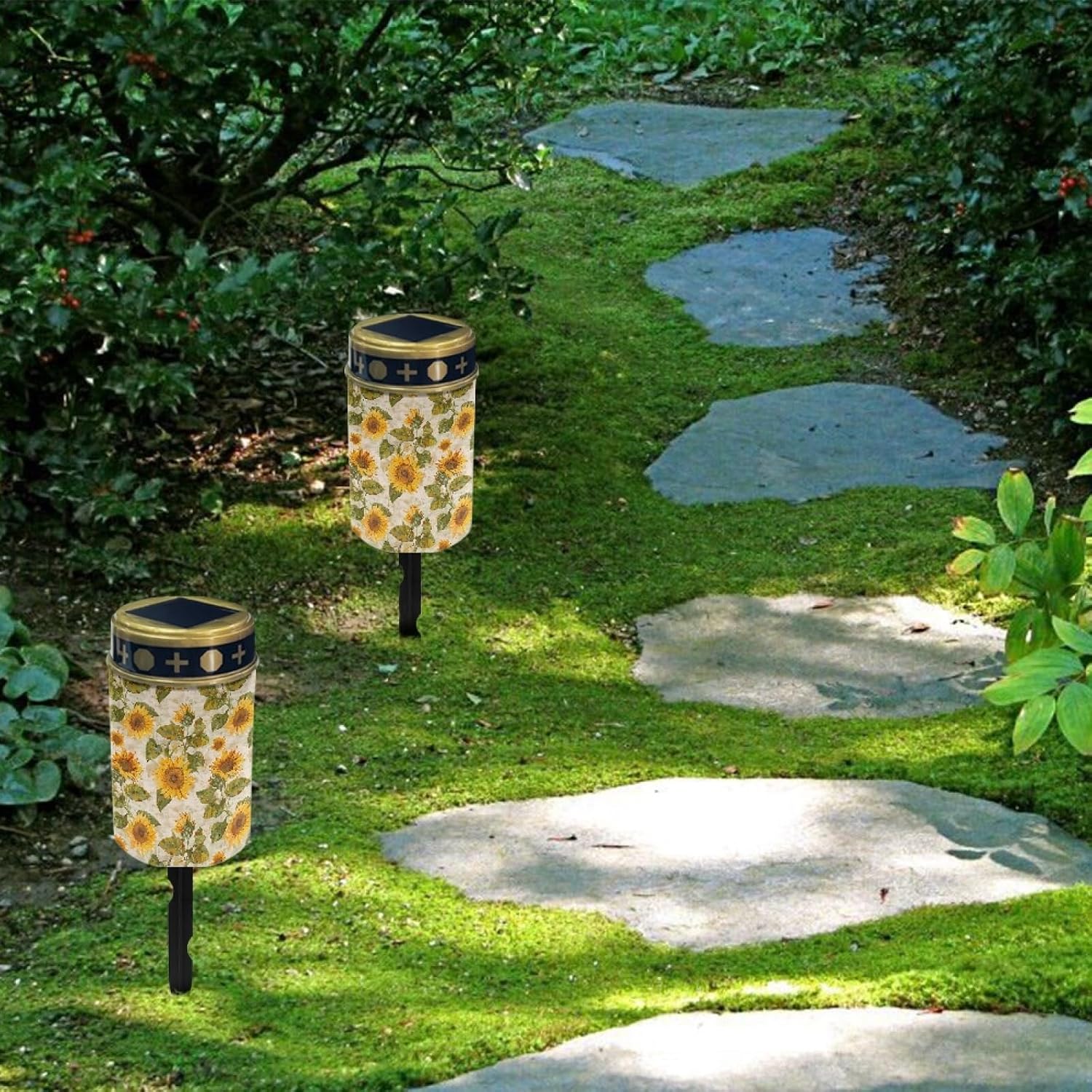 Outdoor Solar Lights,Sunflower Solar Stake Lights Waterproof Solar Garden Lights Landscape Lighting Solar Pathway Lights Solar Lantern Outdoor Powered-Warm White
