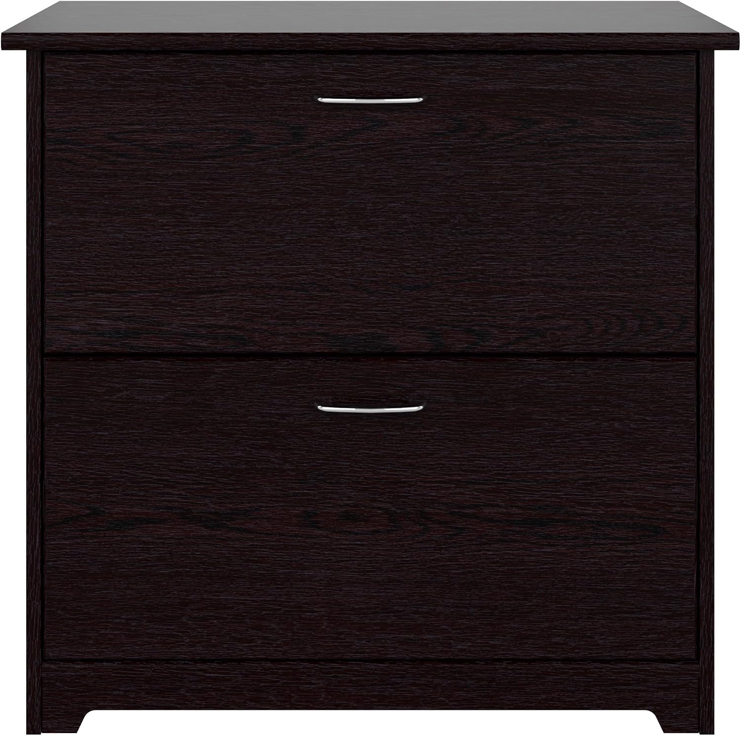 Bush Furniture Lateral File Cabinet - Cabot Collection 2 Drawer File Cabinet with Chrome Hardware | Elegant Filing Cabinet for Home Office, Letters, Legal and A4 Files | Espresso Oak