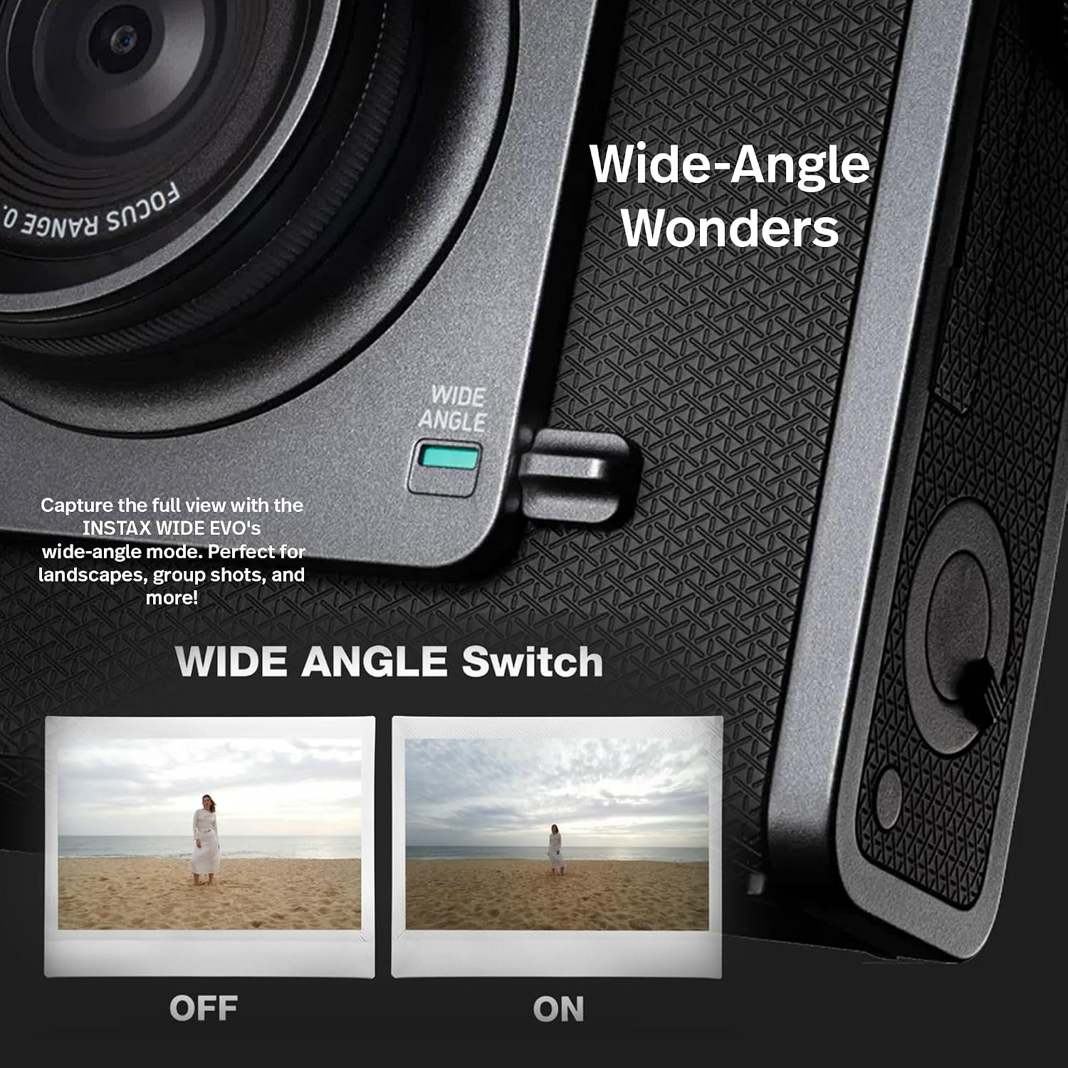 Fujifilm Instax Wide Evo Hybrid Instant Film Camera Bundle with 2X Instax-Wide Instant-Film 2 Pack (40 Exposures) + 32GB Memory Card + USB Card Reader + Bag + Cleaning Kit