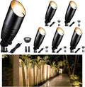 Low Voltage Spotlight, Black LED Landscape Lighting Tree Light, Outdoor 12V Waterproof Aluminum Uplight for Tree Yard Garden with 5W MR16 Bulb 2700K 6 Pack