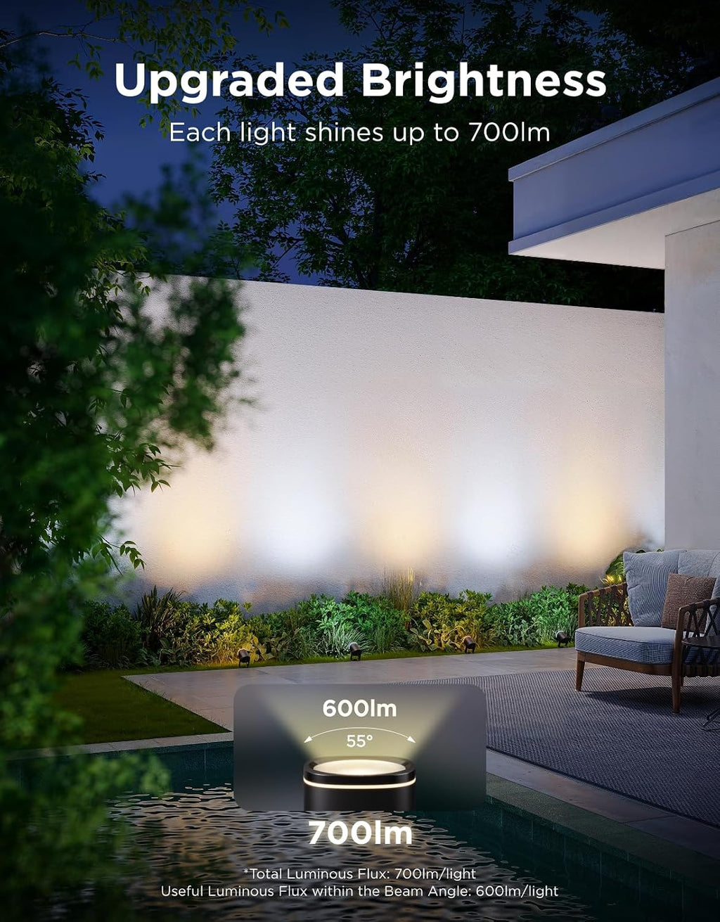 Govee Outdoor Spot Lights 2, IP67 Waterproof Spotlights, Landscape Lights Work with Matter, Alexa, and Google Assistant, RGBWIC Color Changing Light for Outdoor Decor, Patio Decorations, 4 Pack