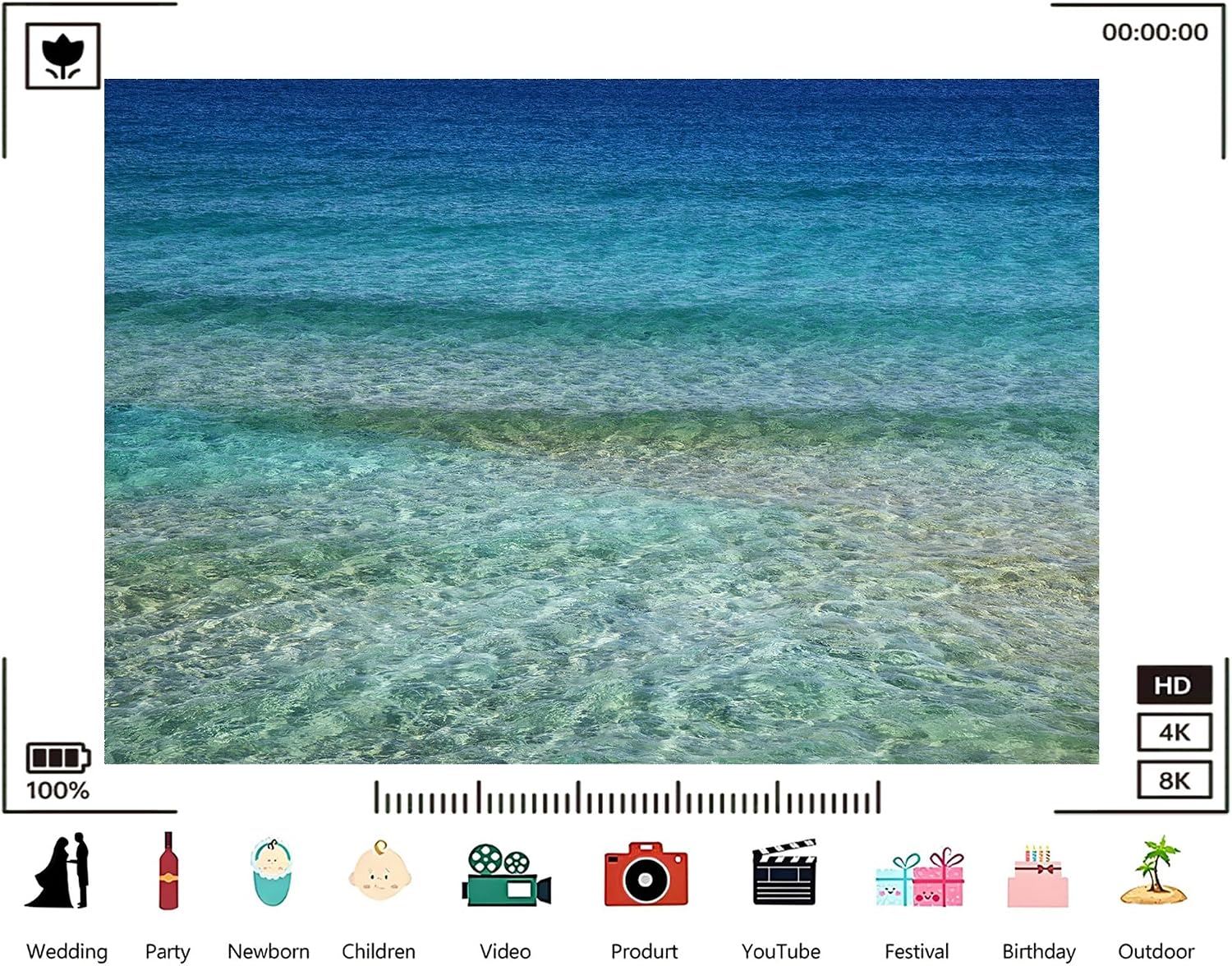 Trykid 20x10ft Clear Ocean Transparent Water Backdrop Pristine Coastal Sea Scenery Photography Background Underwater Nature Shoot Tapestry Party Decoration Photo Studio Prop Fabric