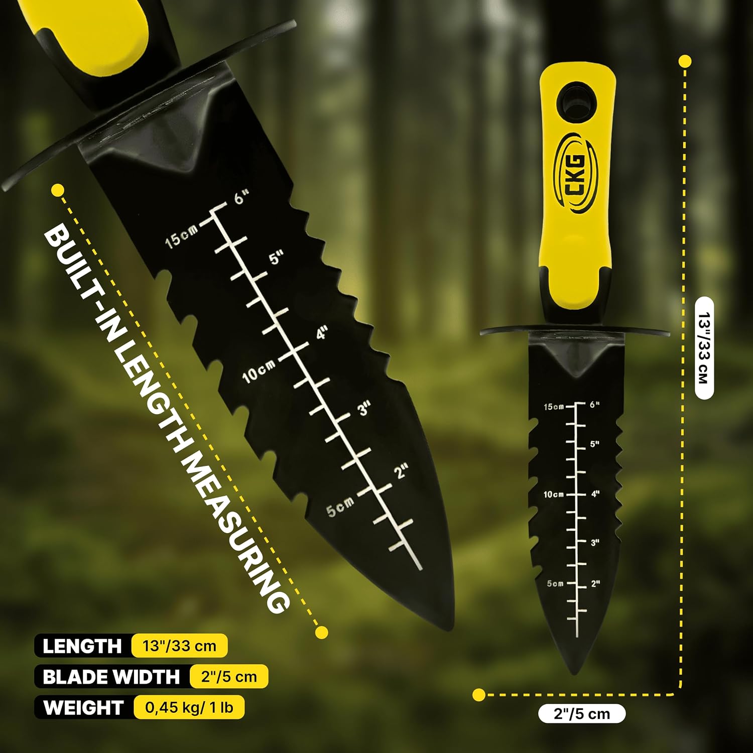 CKG Carbon Metal Detecting Set - Spade Shovel, Hand Shovel Digging Tool, Pouch Bag – Lightweight and Durable Shovels for Digging Treasure Hunting,Set