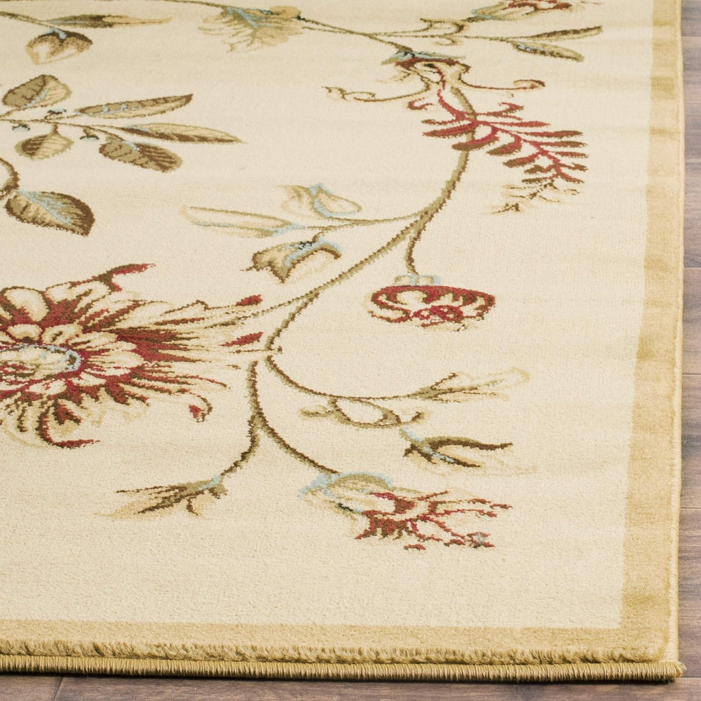 SAFAVIEH Lyndhurst Collection Area Rug - 5'3' x 7'6', Ivory & Multi, Traditional Floral Design, Non-Shedding & Easy Care, Ideal for High Traffic Areas in Living Room, Bedroom (LNH552-1291)
