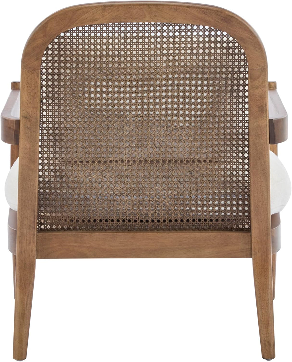 Christopher Knight Home Nadine Modern Club Chair Set of 2 with Cushion, Wooden Living Room Accent Chair with Rattan Open Back, Bedroom Comfy Reading Chair, Beige+Light Brown