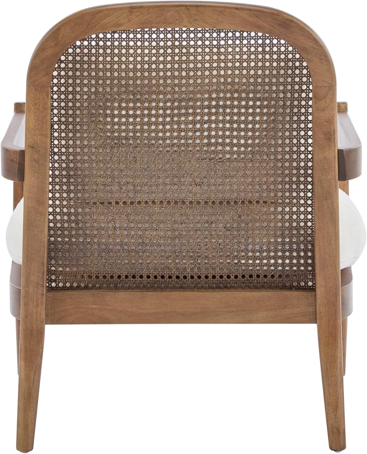 Christopher Knight Home Nadine Modern Club Chair Set of 2 with Cushion, Wooden Living Room Accent Chair with Rattan Open Back, Bedroom Comfy Reading Chair, Beige+Light Brown