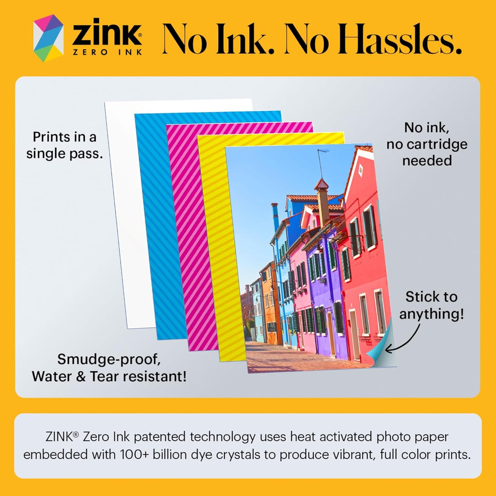 KODAK Printomatic Full-Color Instant Print Camera Gift Bundle + Soft Case + Zink 2x3 Sticky Back Photo Paper 20pk + Album + Sticker Sets + Sticker Frames + Markers + Hanging Frames, Fun Gift - Pink
