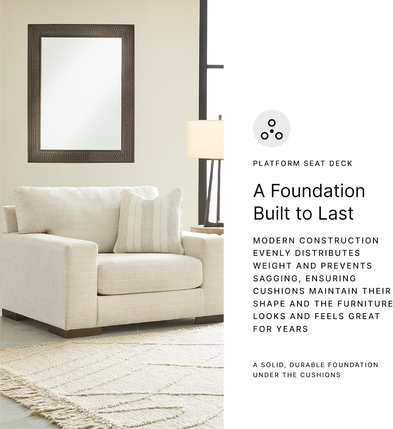 Signature Design by Ashley Maggie Contemporary Upholstered Chair and a Half, Beige