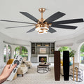 72'' Large Ceiling Fans with Lights and Remote, Indoor/Outdoor Gold Chandelier Fan with DIY Rings LED,Fandelier Ceiling Fans with Lights for Living Room/Porch/Patio