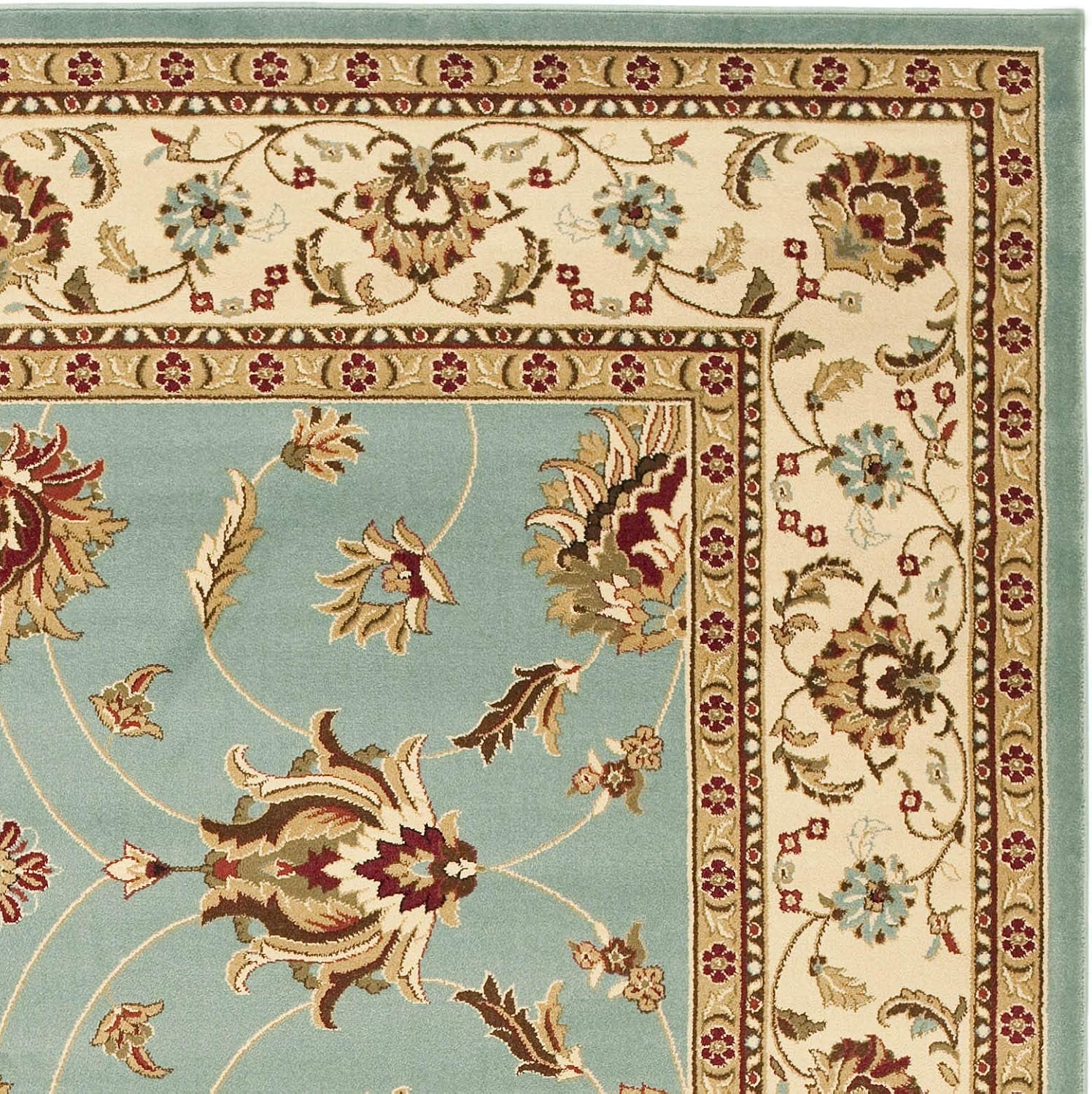 SAFAVIEH Lyndhurst Collection Area Rug - 8' x 11', Blue & Ivory, Traditional Oriental Design, Non-Shedding & Easy Care, Ideal for High Traffic Areas in Living Room, Bedroom (LNH553-6512)