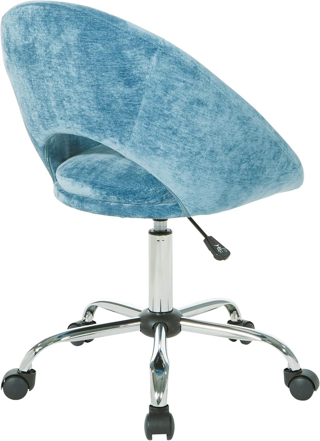 OSP Home Furnishings Milo Modern Chic Height Adjustable Padded Home Office Chair, Royal Blue Micro-Fiber Velvet