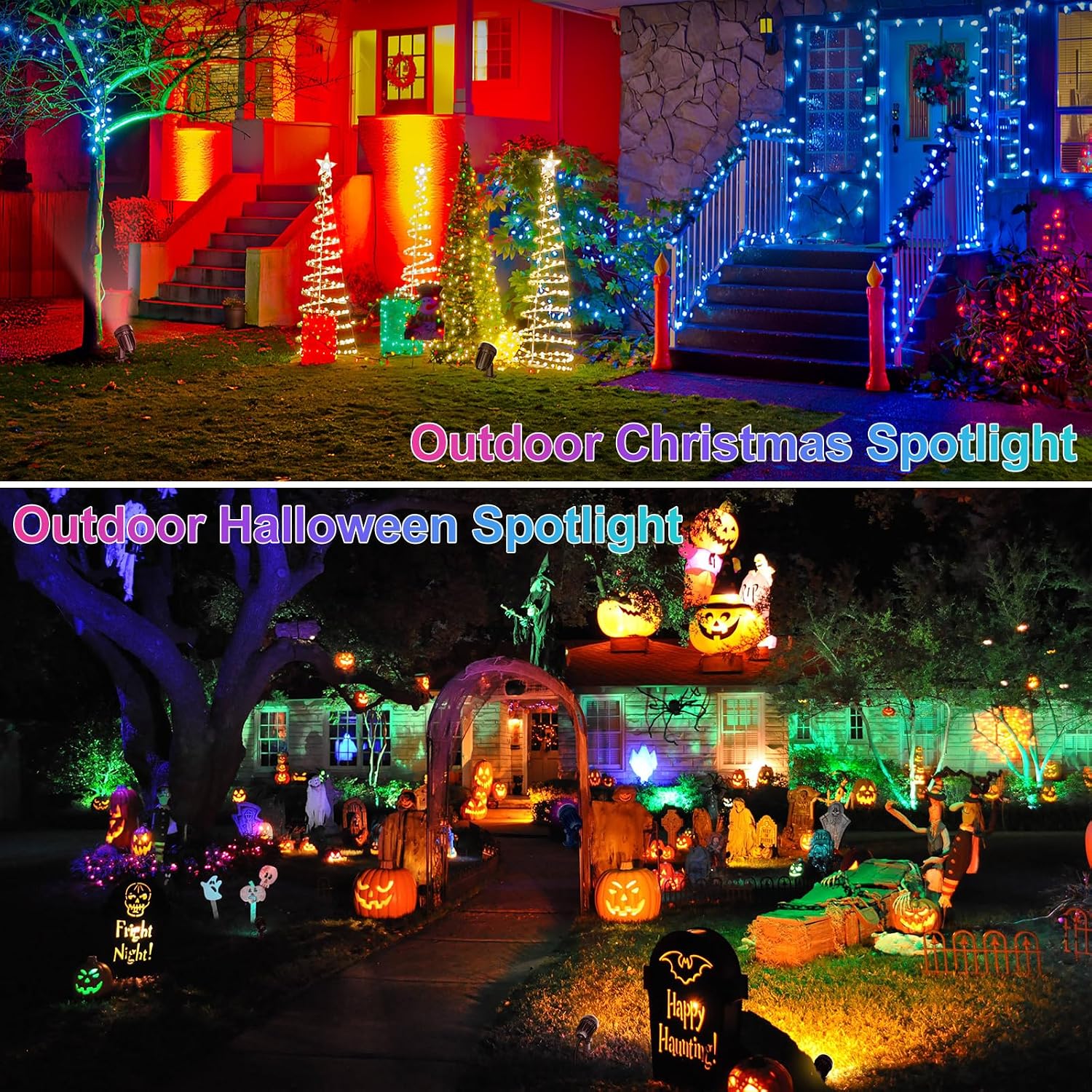 Low Voltage Landscape Lighting, 15W RGB Color Changing Landscape Lights with Remote, AC/DC 12V-24V Christmas LED Landscape Lighting Kit, IP66 Waterproof Spotlight for Yard Garden Path (12Pack)