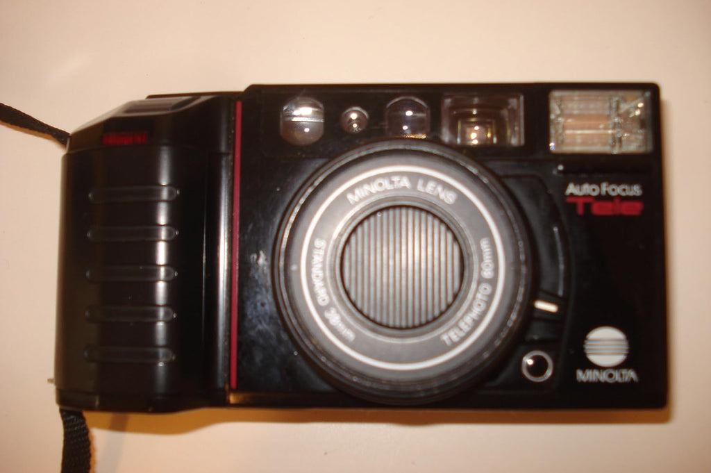 Minolta AF-Tele 35mm Point and Shoot AF Film Camera w/ 38mm Standard & 60mm Telephoto Lens (Renewed)