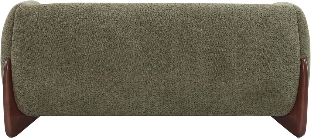Christopher Knight Home Alma 63' Boucle Loveseat with Wood Legs, 2 Seater Sofa Couches for Living Room, Upholstered Couch Chair, Soft Seating Lounge Sofa Chair, Cozy Loveseat with Armrest, Olive Green