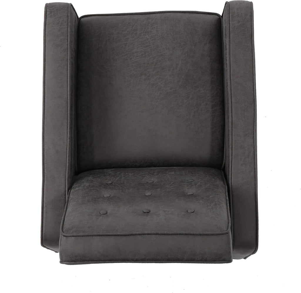 Christopher Knight Home Mervynn Mid-Century Modern Microfiber Recliner, Slate / Dark Espresso