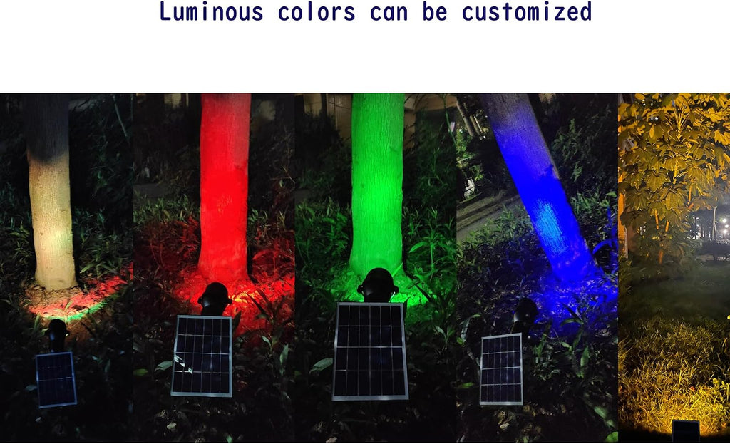 Outdoor LED Spotlight Waterproof Solar Spotlights with Clip Security Tree Spotlights Adjustable IP65 Mini Clip Lamp for Billboards Courtyard Garden Pathway Light-Operated HWD0174-3P