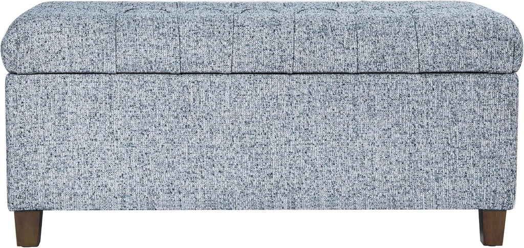 HomePop Ainsley 40' Storage Ottoman Bench - Blue Gray Woven Fabric
