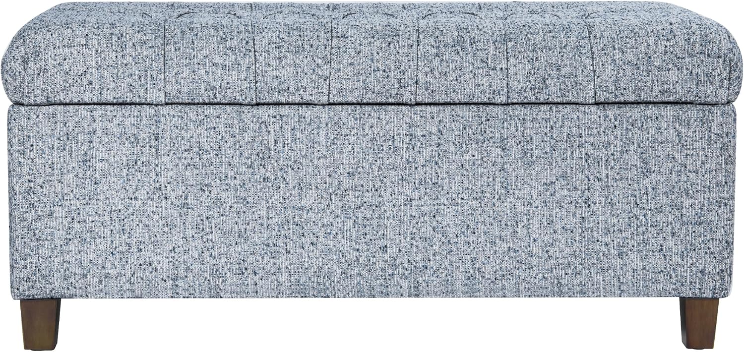 HomePop Ainsley 40' Storage Ottoman Bench - Blue Gray Woven Fabric