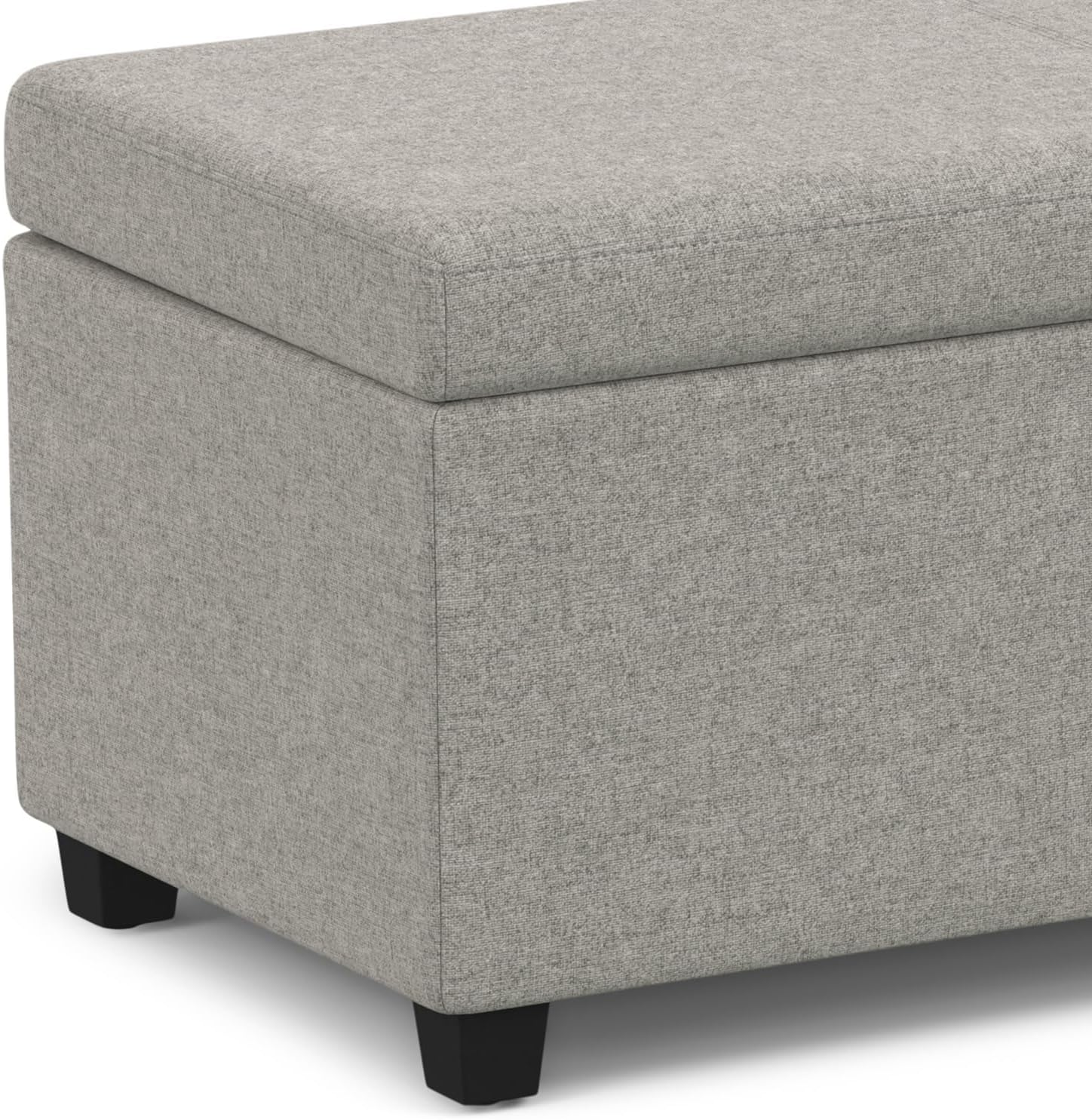 SIMPLIHOME Avalon Extra Large Storage Ottoman Bench - 54 inch Wide Upholstered Linen Look Fabric Rectangular Lift-Top Ottoman in Cloud Grey, Contemporary Bench for Living Room with Hidden Storage