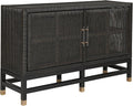 Tov Furniture Amara Charcoal Woven Rattan Buffet