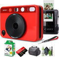 Leica Sofort 2 Hybrid Instant Photo Film and Digital Camera (Red) (19189) with LCD Display Bundle with Fujifilm Instant Film 20 Sheets + 128 GB Memory Card + Bag + Cleaning Kit