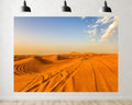 Trykid 20x10ft Orange Dune Tire Track Backdrop Bright Sunny Clear Sunny Sand Ridge Clear Sky Arid Land Scenery Photography Background Adventure Theme Party Decoration Photo Booth Prop Fabric