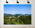 Trykid 20x10ft Great Wall Green Mountains Blue Sky Backdrop Epic Fortification Lush Landscape Clear Sky Photography Background Travel Cultural Events Party Decoration Photo Booth Prop Fabric