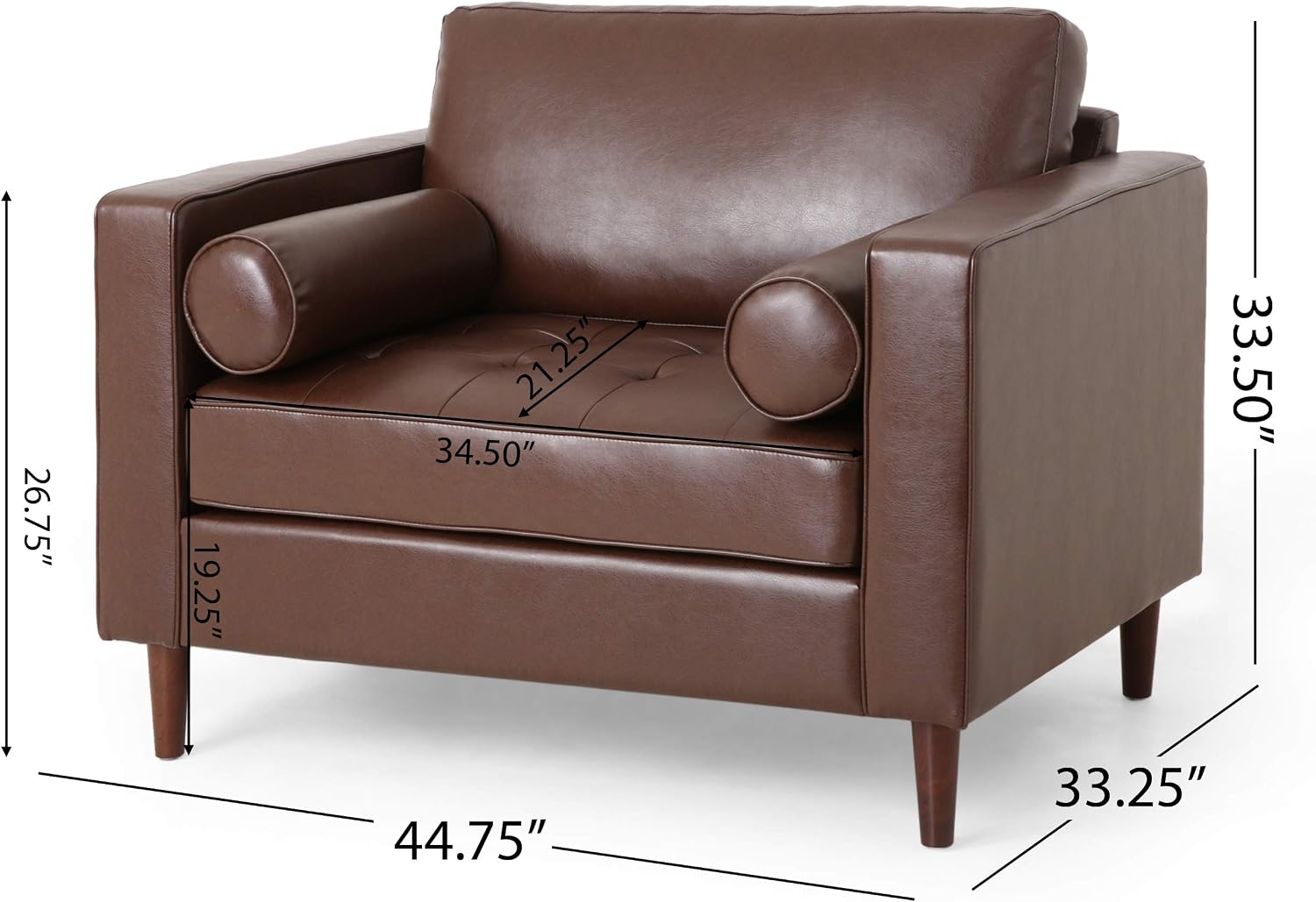 Christopher Knight Home Malinta Club Chair, Medium, Dark Brown + Espresso