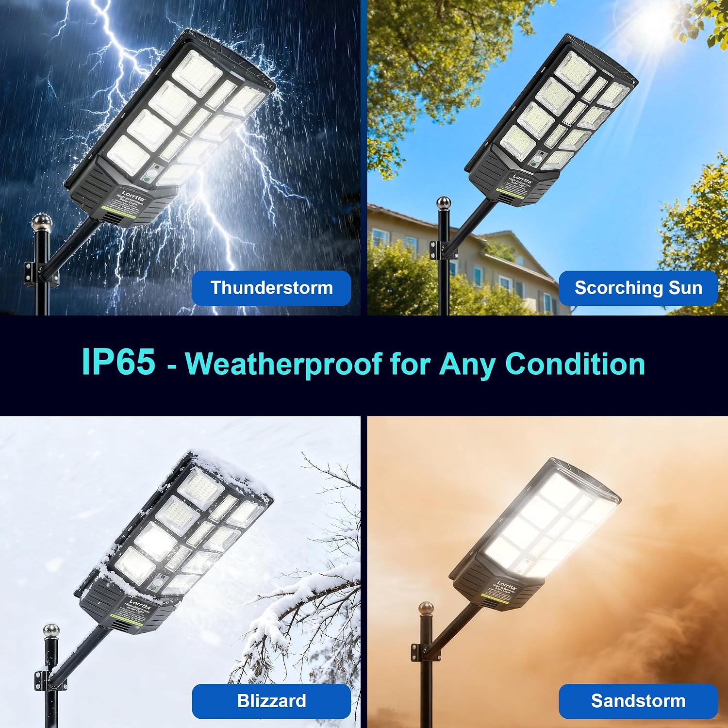 Solar Lights Outdoor Waterproof, 22 Inch Solar Street Light with 380 Ultra Bright 5730 LED, Solar Dusk to Dawn Lights with Remote Control, IP65 Motion Lights for Outside, Parking Lot (2 Pack)