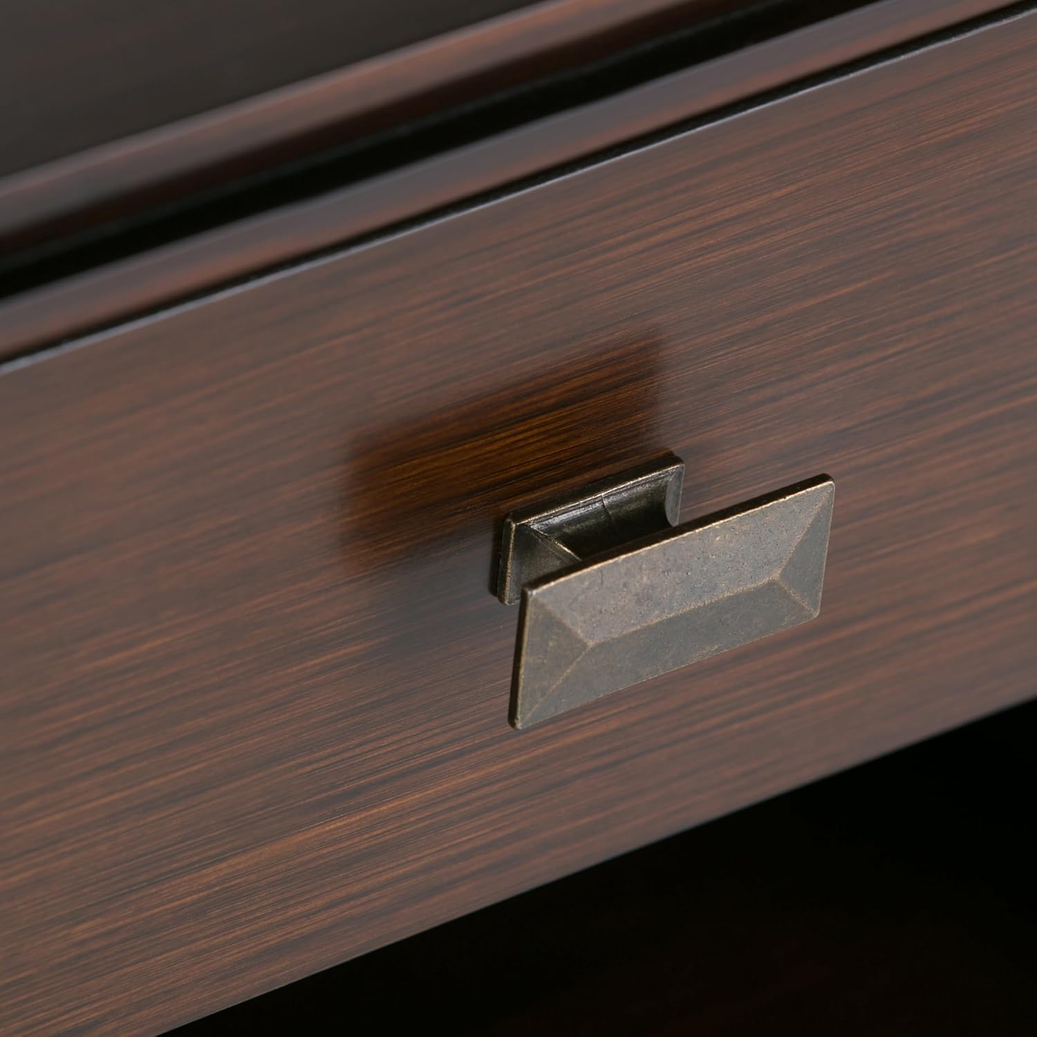 SIMPLIHOME Artisan Bedside Table - 24 inch Wide Solid Wood Nightstand Table in Autumn Brown, Contemporary Side or End Table with 1 Drawer, Open Shelf Storage and Bronze Knobs