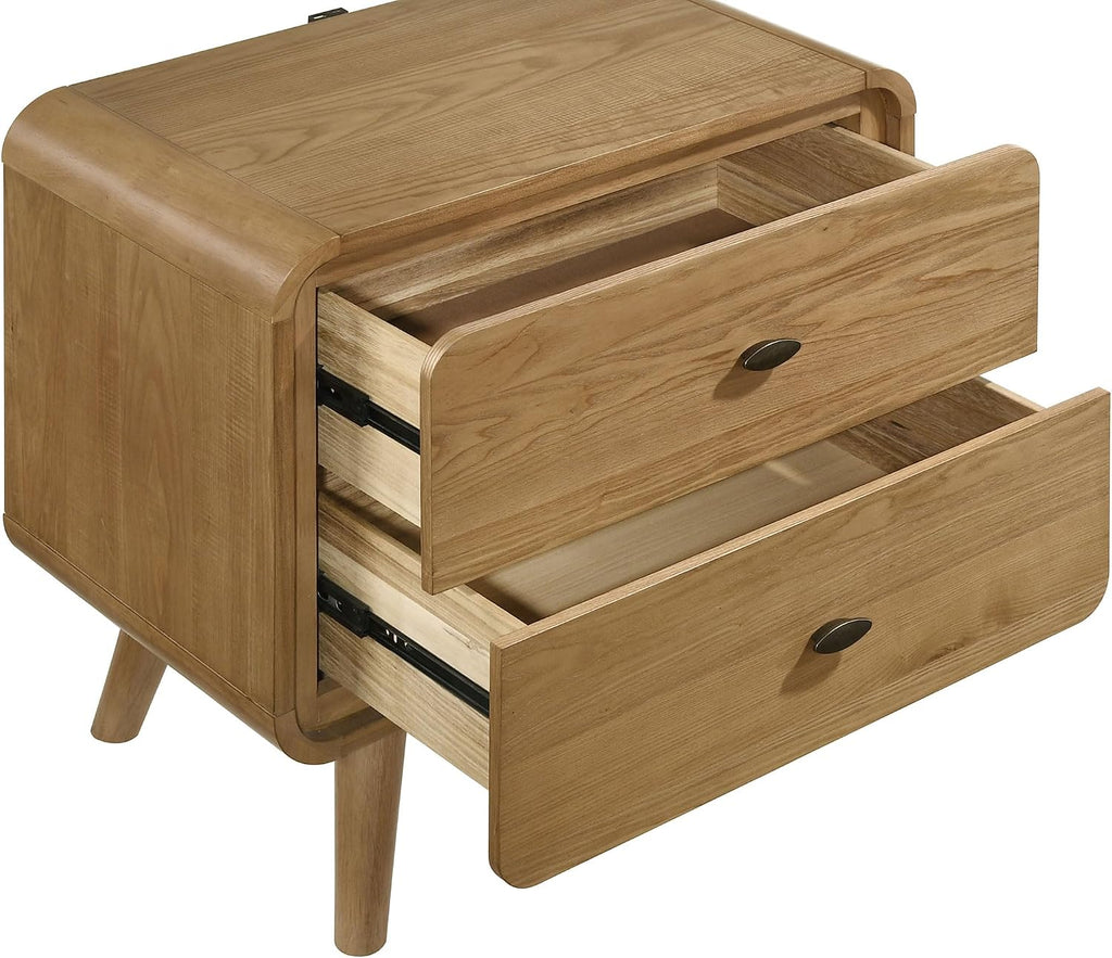 Coaster Home Furnishings Robyn 2-Drawer Nightstand Bedside Table Light Ash