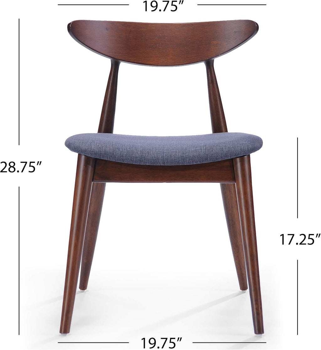 Christopher Knight Home Barron Fabric Dining Chairs, 2-Pcs Set, Charcoal