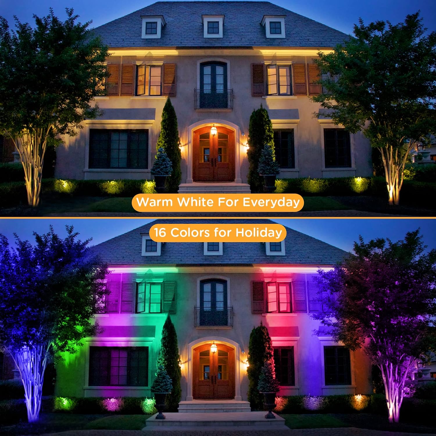 Low Voltage Landscape Lights Christmas 10W RGBW Warm White LED Well Landscape Lighting Waterproof Outdoor 12V-24V Pathway Deck Ground RGB Well Lights (14)