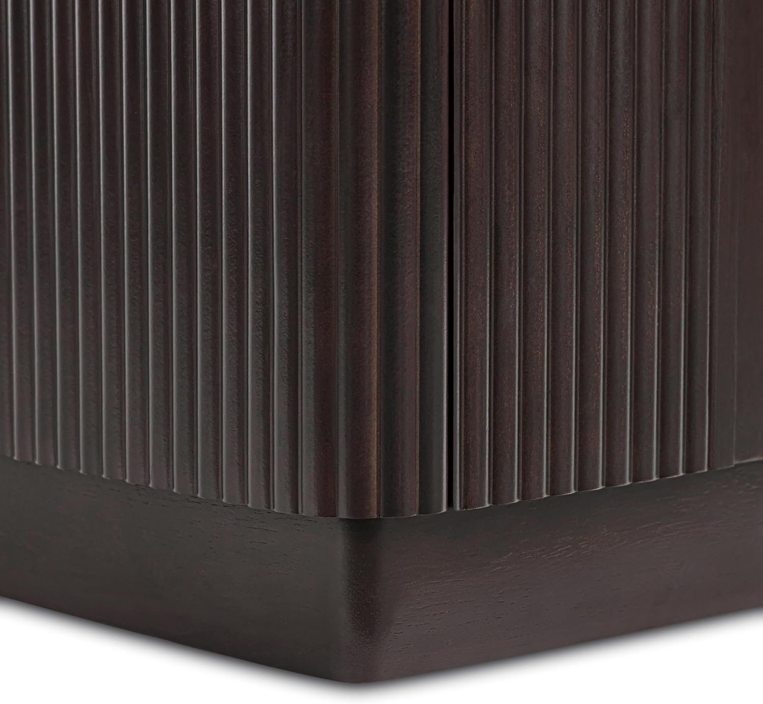 Teamson Home 20'' W Modern Storage 2-Drawer Push to Open Nightstand with Solid Wood Frame, Bedside Table Bedroom Furniture with Reeding Pattern in Scandinavian Style, Espresso