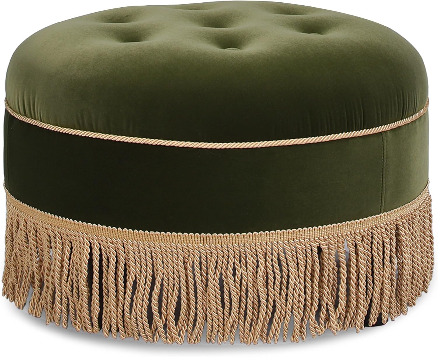 Jennifer Taylor Home Yolanda 24' Round Upholstered Accent Ottoman, Medium