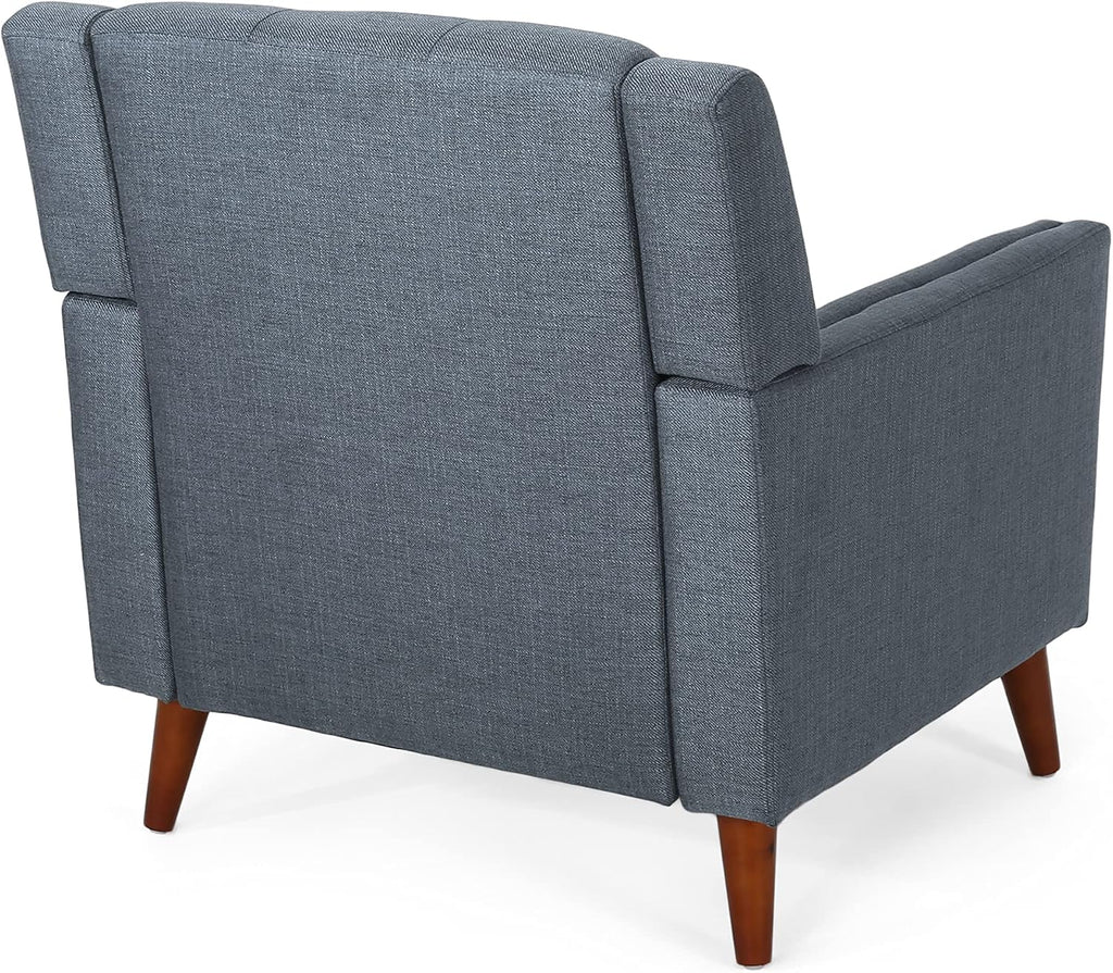 Christopher Knight Home Evelyn Mid Century Modern Fabric Arm Chair, Dark Gray, Walnut
