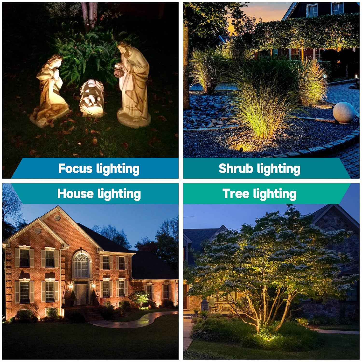 Gardencoin Solid Brass Outdoor Landscape Spotlights, 12V Heavy Duty Low Voltage Landscape Lighting, LED Spot Light Fixture Waterproof, Classic Bronze Uplight Without MR16 Bulb, 12pack