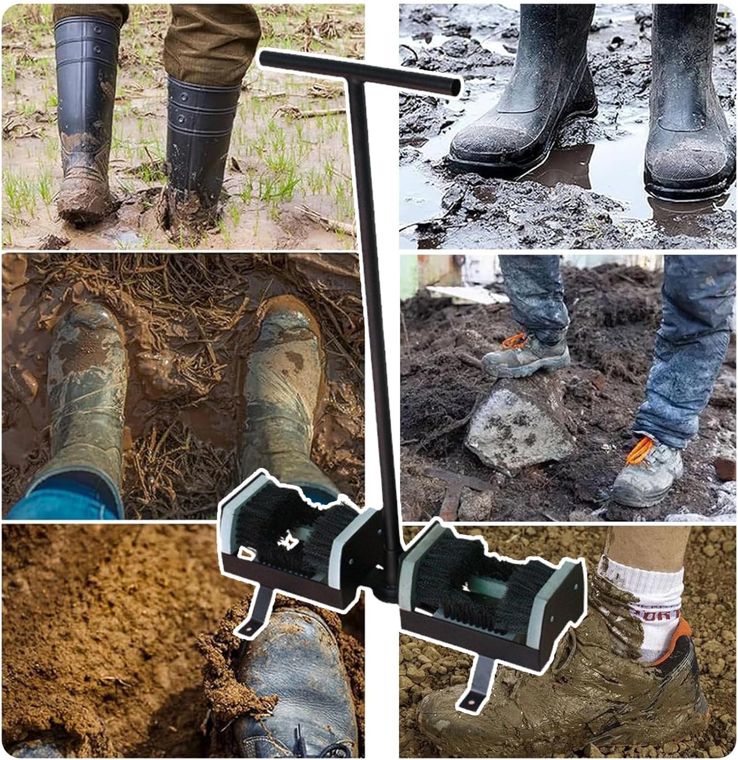 Outdoor Boot Brush & Shoe Scraper - Heavy-Duty Mud Remover & Cleaning Tool for Hiking, Gardening & Work Boots - Essential Outdoor Shoe Cleaning Brush