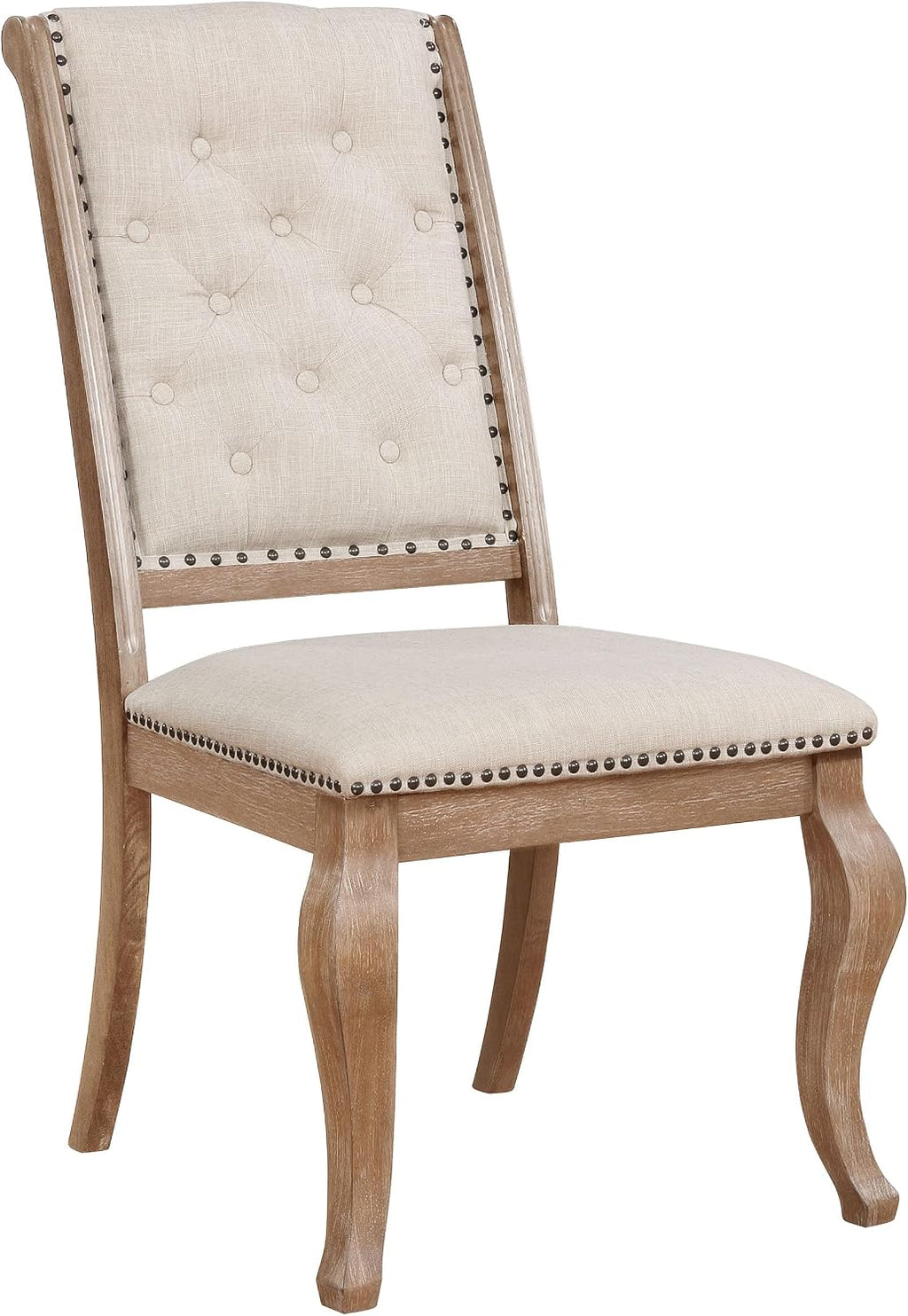 Coaster Home Furnishings - Brockway - Set of 2 Upholstered Dining Chair with Button Tufted, Nailhead Trim and Diamond Motif - Dining Room & Kitchen - Barley Brown - 110292
