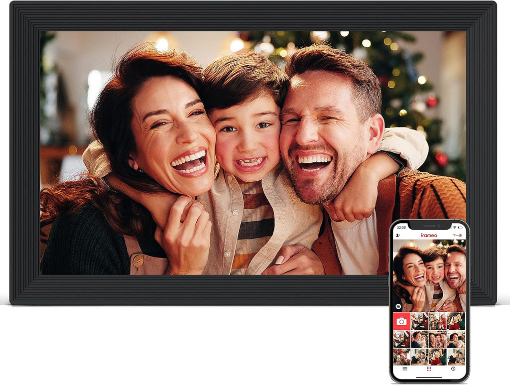 Digital Picture Frame WiFi, 15.6 Inch Frameo Digital Photo Frame, 32GB Memory, 1920*1080 IPS HD Touch Screen, Auto-Rotate, Share Pictures Video Instantly, Gift for Mom, Wedding, Birthday, Anniversary
