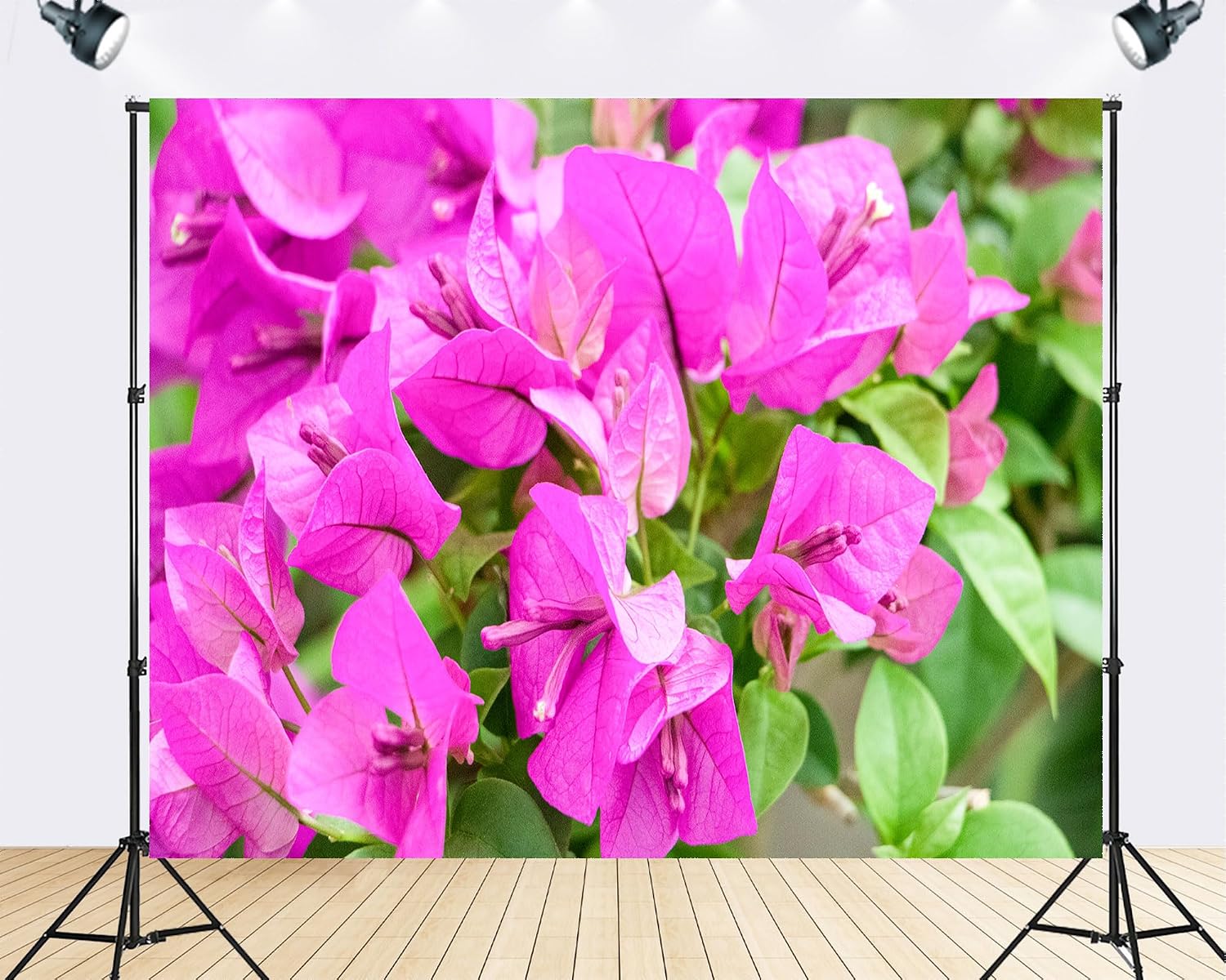 Trykid 20x10ft Pink Bougainvillea Flower Closeup Backdrop Vibrant Floral Texture Photography Background Spring Wedding Party Decoration Tapestry Photo Booth Prop Fabric