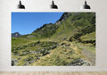 Trykid 20x10ft Mountain Hiking Trail Backdrop Rocky Slopes Green Meadows Clear Blue Sky Photography Background Adventure Event Outdoor Decor Party Decoration Photo Booth Prop Fabric