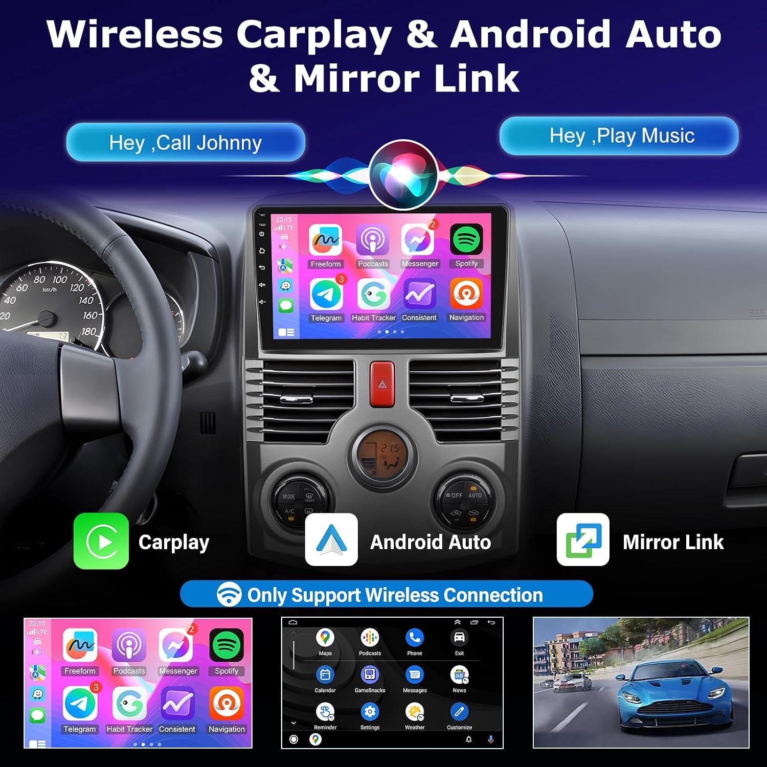 [4+64G] for Toyota Rush/Daihatsu Terios 2006-2016 Upgrade Radio: NHOPEEW 9 inch IPS Touchscreen Android Stereo - Wireless Carplay and Android Auto, Custom Homepage, 5G/WiFi, GPS, DSP + Backup Camera