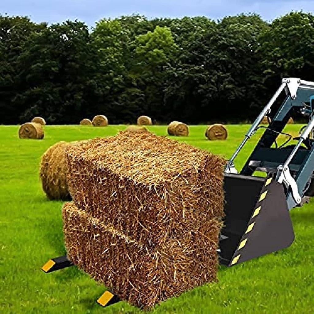 60' 4000 LBS Clamp On Pallet Forks Heavy Duty Forks for Tractor Loader Bucket,60''with Stabilizer Bar 1500LBS