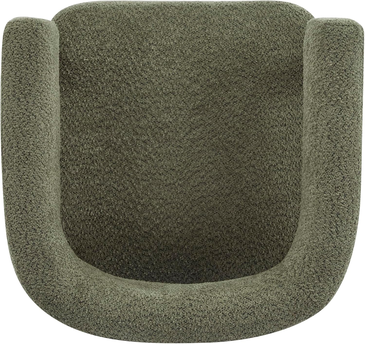 Christopher Knight Home Carly Low Profile Accent Chair, Round Backrest Side Chair, Living Room Armchair with Boucle Fabric Cushion,Comfy Reading Chair for Bedroom,Wooden Single Lounge Sofa,Olive Green